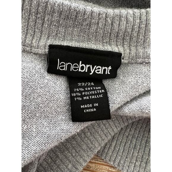 Lane Bryant metallic silver scoop neck sweater 22 - Picture 6 of 6